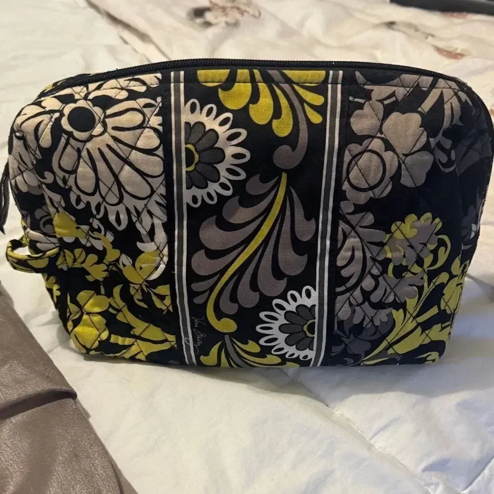 Vera Bradley in vintage Black and Yellow Floral Cosmetic Bag